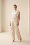 Vanilla Pocket Detailed, Patterned Wide-Leg Comfortable Cut Pants