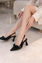 Women's Heeled Black Shoes Elegant Stiletto 9cm - 2