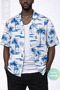 Men's Short Sleeve Shirt Palm Pattern Short Sleeve Shirt Summer Shirt Men's Oversize Shirt