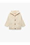 Hooded Knitted Cardigan Button Closure with Pocket Detail