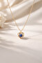 Blue Crystal Heart Zircon Stone Necklace