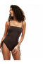 Strapless Swimsuit with Textured Detachable Strap Detail - 2