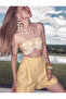 X Melis Ağazat - Halter Neck Floral Bustier Halter Neck Lined Viscose Fabric