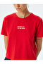 Crop T-Shirt Slogan Printed Crew Neck Short Sleeve Cotton - 5