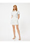 Crop Shirt Short Sleeve with Flap Pocket Detail Textured - 2
