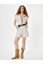 Mini Shorts Overalls with Zipper Pocket Detail and Shirt Collar