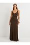 X Selected by Şahika Ercümen - Window Detail Long Strap Dress with Deep V-Neck and Bead Detail - 4