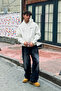 816 Atelier ®   Printed Oversize Unisex White Hoodie - 6