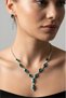 Accessories Green Shuttle Stone Waterway Necklace Earrings Jewelry Set - Wedding, Henna, Engagement Bridal Jewelry Set