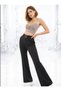 Women's Stretch Fabric Buckled Belt Detailed Green Flared Venice Trousers P-1040 - 6