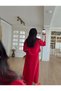 Women's Red Shirt Rope Strap Dress Set - 4