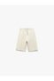 Lace-Up Waist Pocket Detailed Knitted Shorts