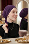 Tie-On Purple Ready-Made Turban Hijab Bonnet Suitable for Medical Use - 7