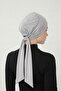 Tie-On Light Gray Ready-To-Wear Turban Hijab Cap Suitable for Medical Use - 5