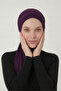 Tie-On Purple Ready-Made Turban Hijab Bonnet Suitable for Medical Use - 2