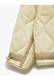 Belt Detailed Stand Collar Long Sleeve Oversized Quilted Coat with Zipper Pocket - 7