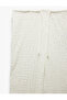 Textured Wide Straight Leg Trousers with Tie Waist - 5