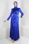 BELT DRAPE DETAIL SATIN GOWN DRESS 50312 - 2