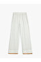 Cotton Linen Fabric Blended High Waist Long Wide Leg Pants - 4