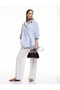 Cotton Long Sleeve Pocket Detailed Striped Oversize Shirt - 2