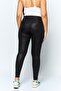 Women Metallic Leggings, Black - 4