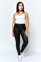 Women Metallic Leggings, Black - 2