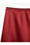 Standard Waist Midi Length A-Line Satin Skirt - 5
