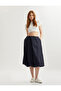 Standard Waist Cotton Long Flared Skirt - 2