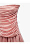 Drape Detailed Sleeveless Strapless Flounce Mini Evening Dress - 4