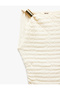 Accessory Detailed Textured Slim Fit Crew Neck Sleeveless Midi Length Pencil Dress - 5