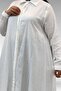 58093 Large Size Mevlana Cut Muslin Shirt - Ecru - 2