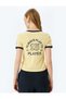 Printed Back Bias Crew Neck Short Sleeve Cotton T-Shirt - 4