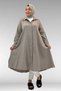 58093 Large Size Mevlana Cut Muslin Shirt - Mink - 5