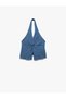 Double Breasted V Neck Shirred Slit Detailed Wrap Crop Top - 3