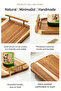 Wooden Coffee Tray with Golden Handle 30X19 cm | Natural Solid Wood Serving Tray, Double-Ear Design Easy to Hold, Rounded Edges Hand Polished, Multi-Use Tea Tray for Home Decor - 6