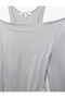 Flounce Collar Long Sleeve Draped T-Shirt with Strap Detail - 5