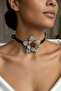 Shiny Stone Flower Choker Necklace