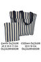 Dark Blue Beige Linen Woven Beach Sea Bag with Front Pocket, Picnic Bag and Wallet, Set of 2 - 2