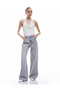 Wide Leg Buttoned Stone Detailed Cotton Jeans - Wide Leg Jeans