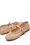 Women's Straw Knitted Mesh Moccasin Espadrille Buckle Ballerinas 9015 - 3