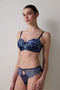 Lotus Broderie Navy Blue Strapless Bra