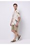 Regular Fit Shirt Neck Printed Men's Beige Short Sleeve Shirt - 3