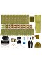 18-Piece Winter Basic Recruit Paid Soldier Set - Military Thermal Underwear Set - Beret Neck Collar Gloves