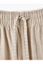 Viscose Blended Waist Lace up Striped Wide Leg Trousers - 6