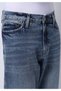 Loose Tapered Fit Men's Mid Indigo Denim Jean Zipper Pants - 5