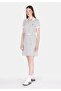 Regular Fit Striped Pocketless Women's White Short Sleeve Dress - 3