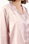 Women's Satin Pajama Set with Piping - 8