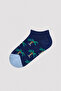 Boy's Summer Vibes Navy Blue 4-Piece Booties Socks - 2