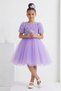 Luvia Short Sleeve Girls Tutu Evening Dress M00811 Lila