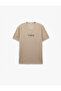 Slogan Printed Short Sleeve Pique Fabric Crew Neck Slim Fit T-Shirt - 3